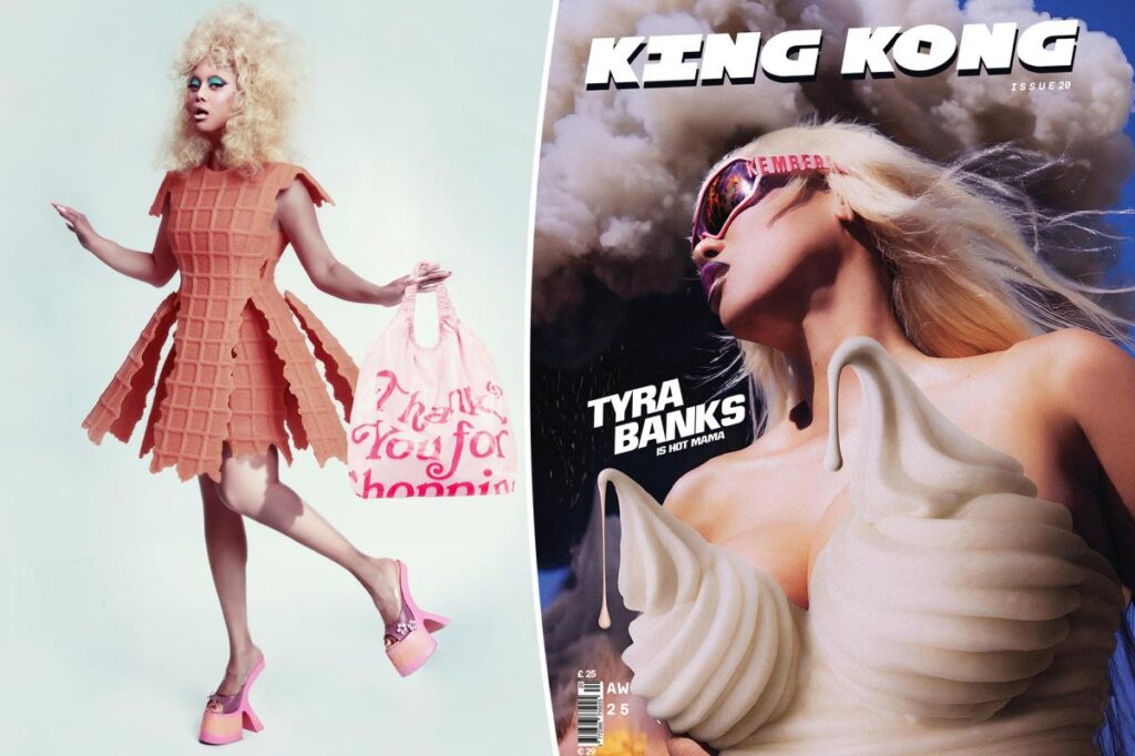 Tyra Banks models ‘Hot Ice Cream’ bustier on King Kong cover