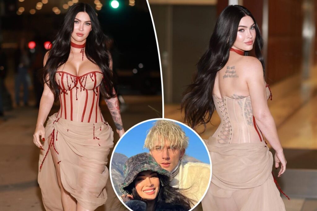 Megan Fox flaunts her curves in a corset dress 7 months after welcoming baby with MGK