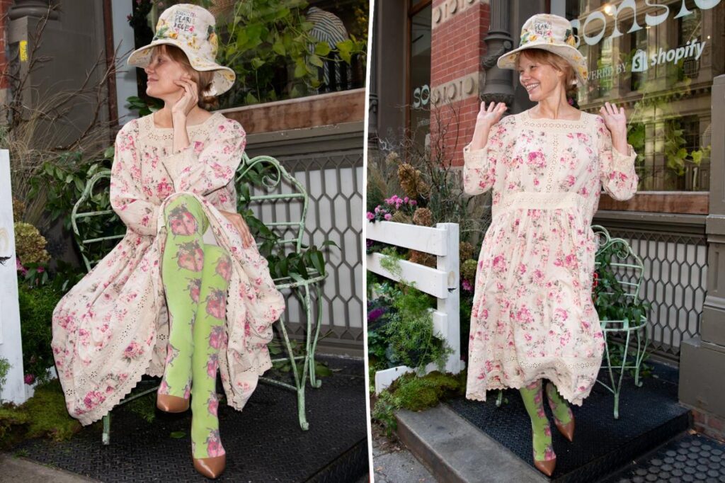 Pamela Anderson turns heads with wild floral outfit at Sonsey skin care event