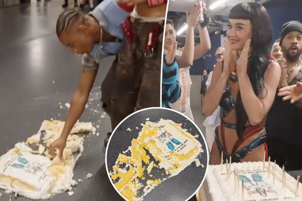 Katy Perry accuses dancer of eating birthday cake off the floor and destroying it