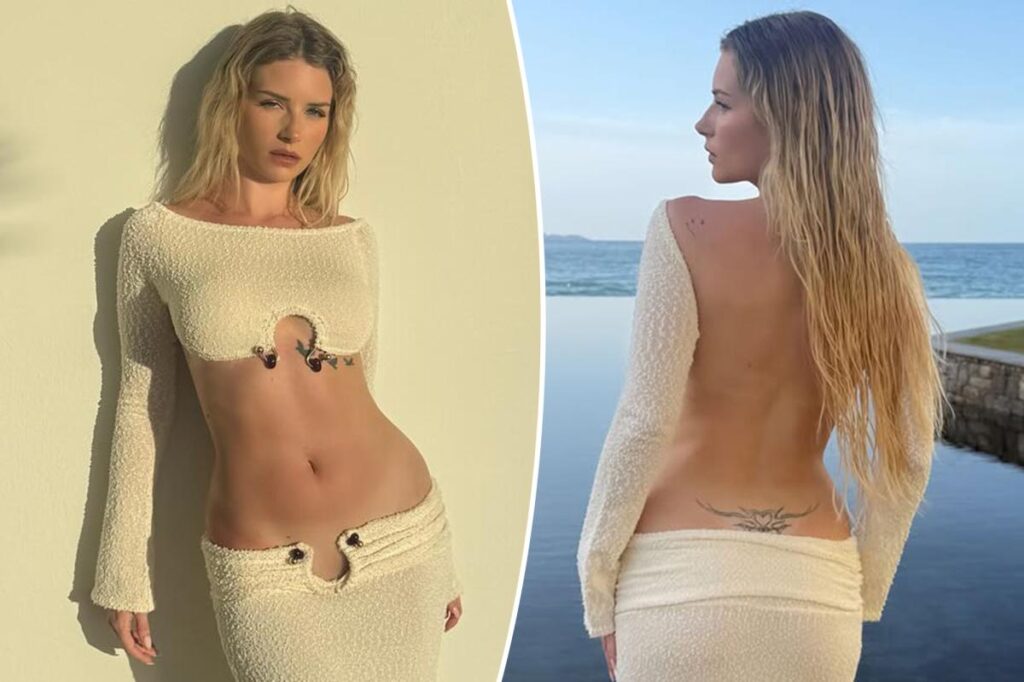 Lottie Moss shows off ‘Trump Stamp’ tattoo in bold backless look