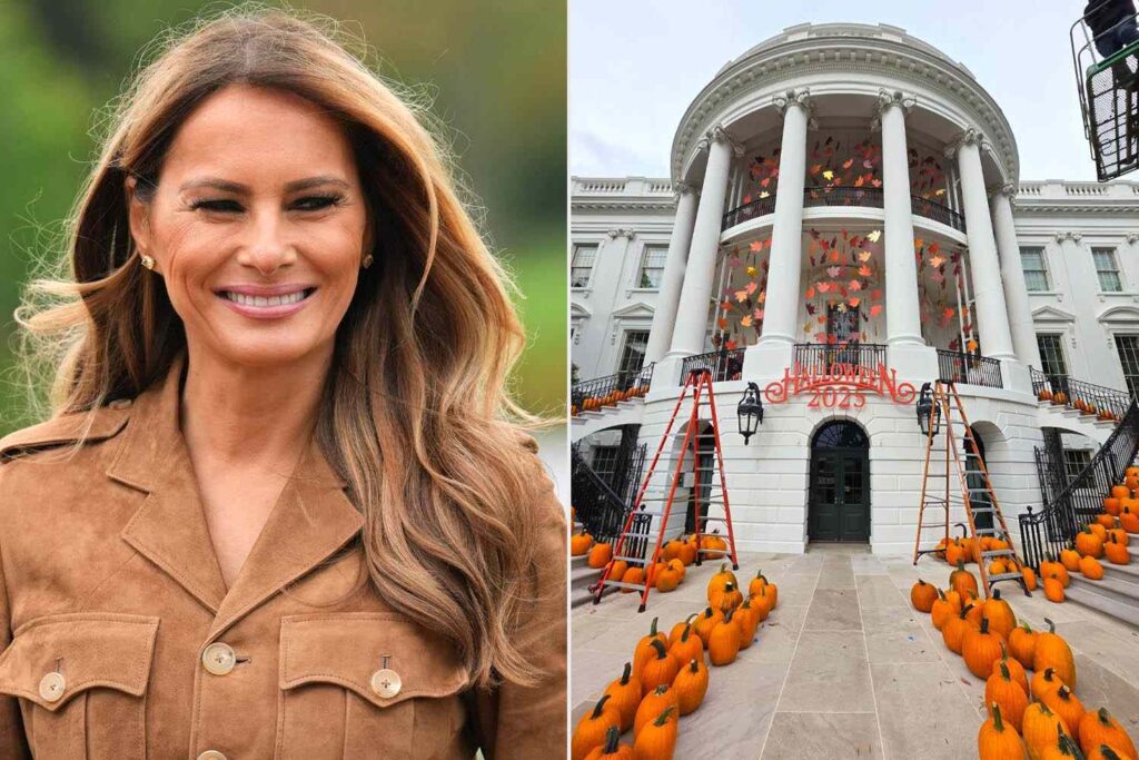 President Melania Trump reveals White House Halloween decorations amid construction controversy