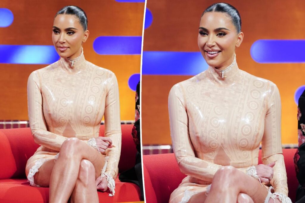 Kim Kardashian wears latex and lace dress on Graham Norton’s show