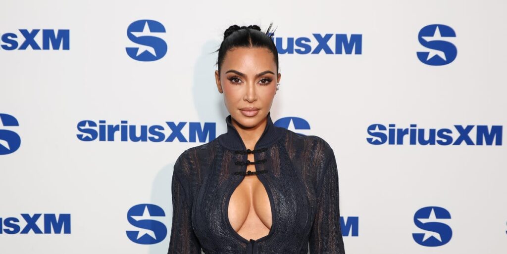 Kim Kardashian wears keyhole dress and corset look in New York