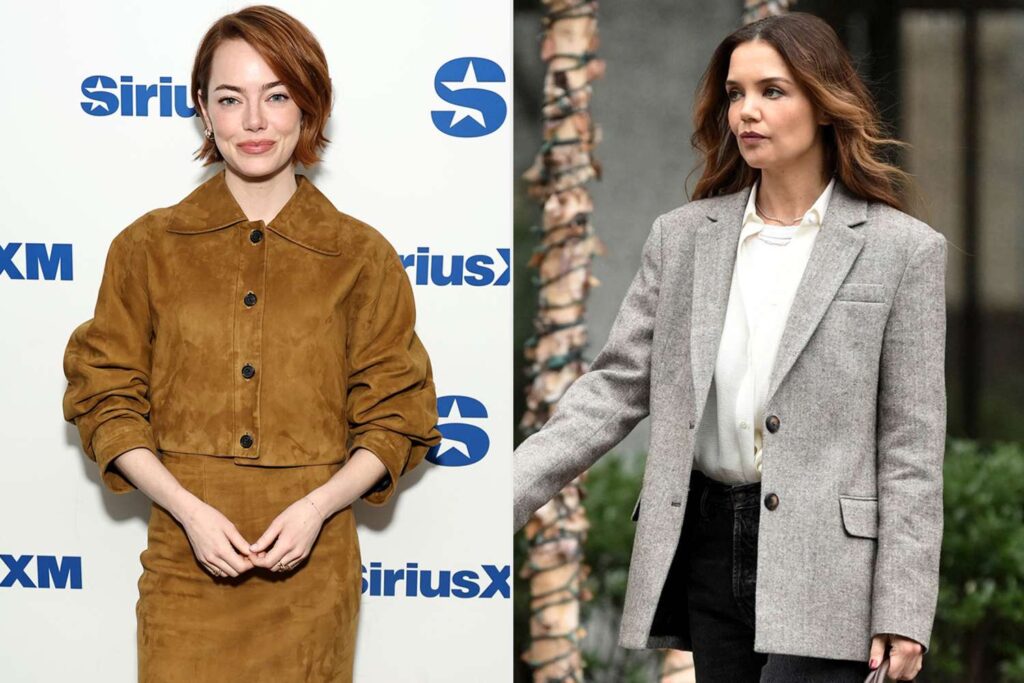 Emma Stone wears a similar brown suede jacket starting at $35