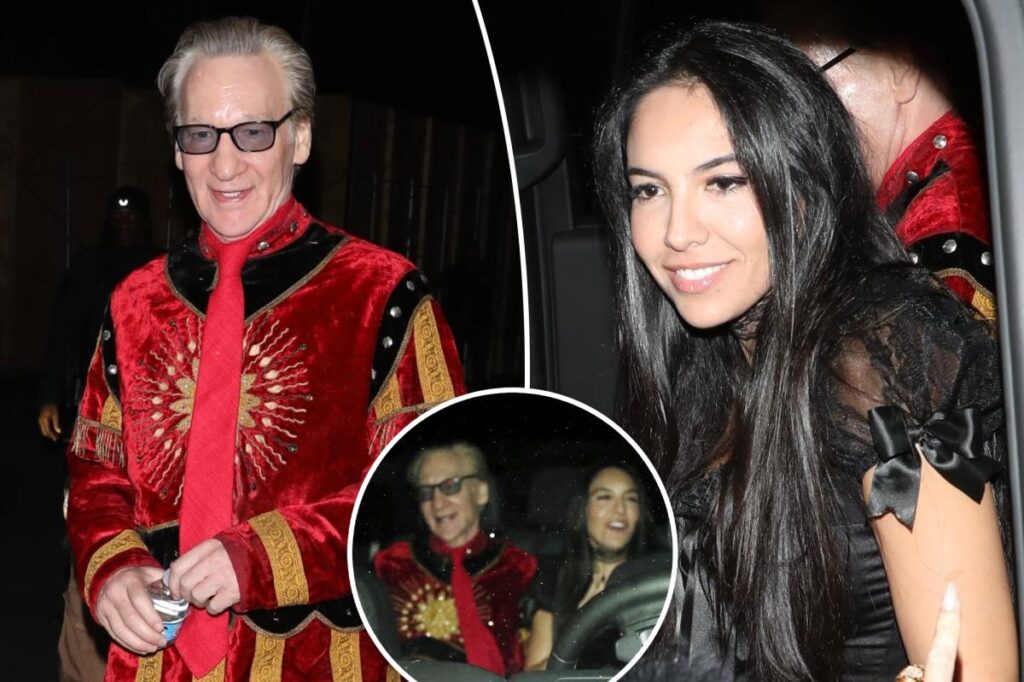 Bill Maher and Noor Alfallah leave Halloween party together, insisting they’re ‘just friends’