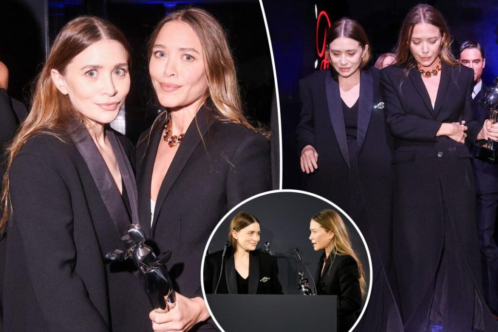 Mary-Kate and Ashley Olsen wear matching outfits at the CFDA Fashion Awards