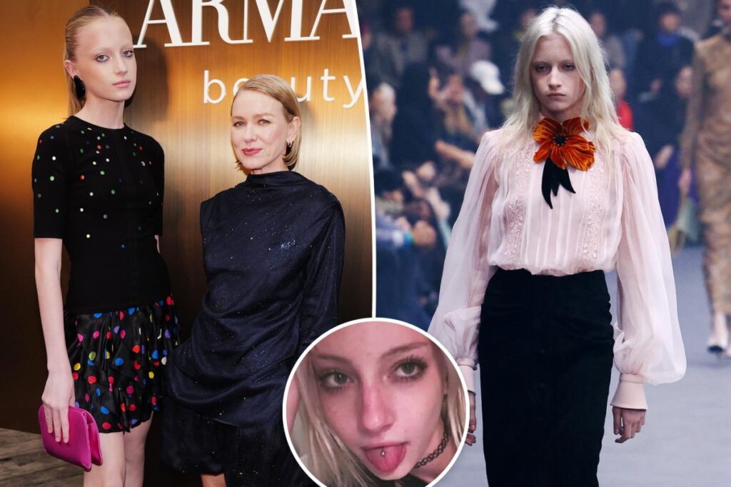 Naomi Watts’ teenage model daughter Kai shows off her tongue piercing in an Instagram selfie