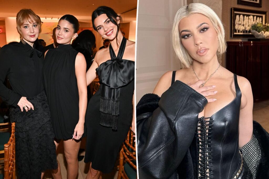 Jennifer Lawrence has awkward clash with Kendall and Kylie Jenner after criticizing Kourtney Kardashian