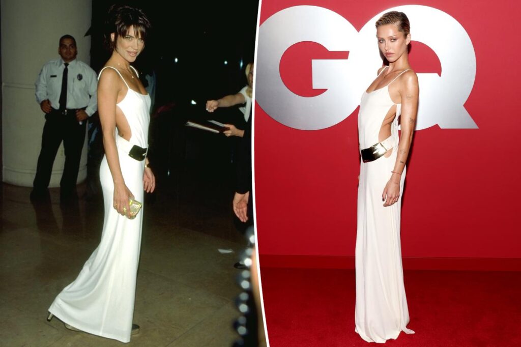Delilah Belle Hamlin borrows mom Lisa Rinna’s vintage 1996 Gucci dress on the GQ Men of the Year 2025 red carpet
