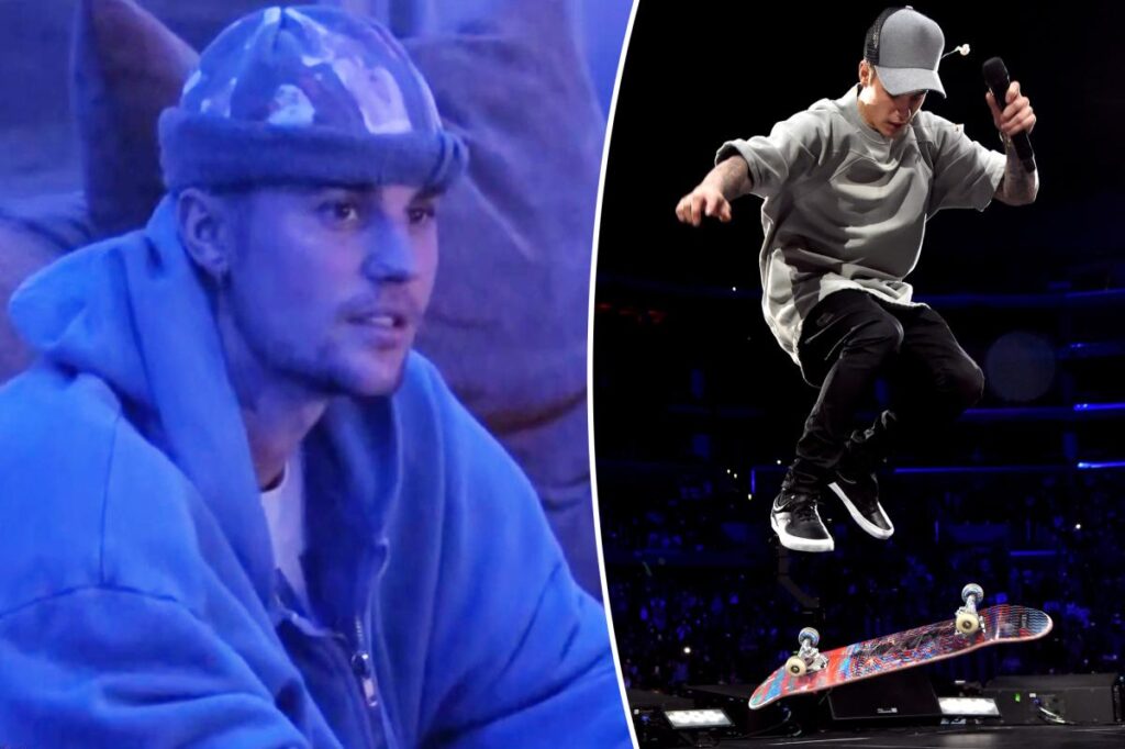 Justin Bieber falls off electric skateboard