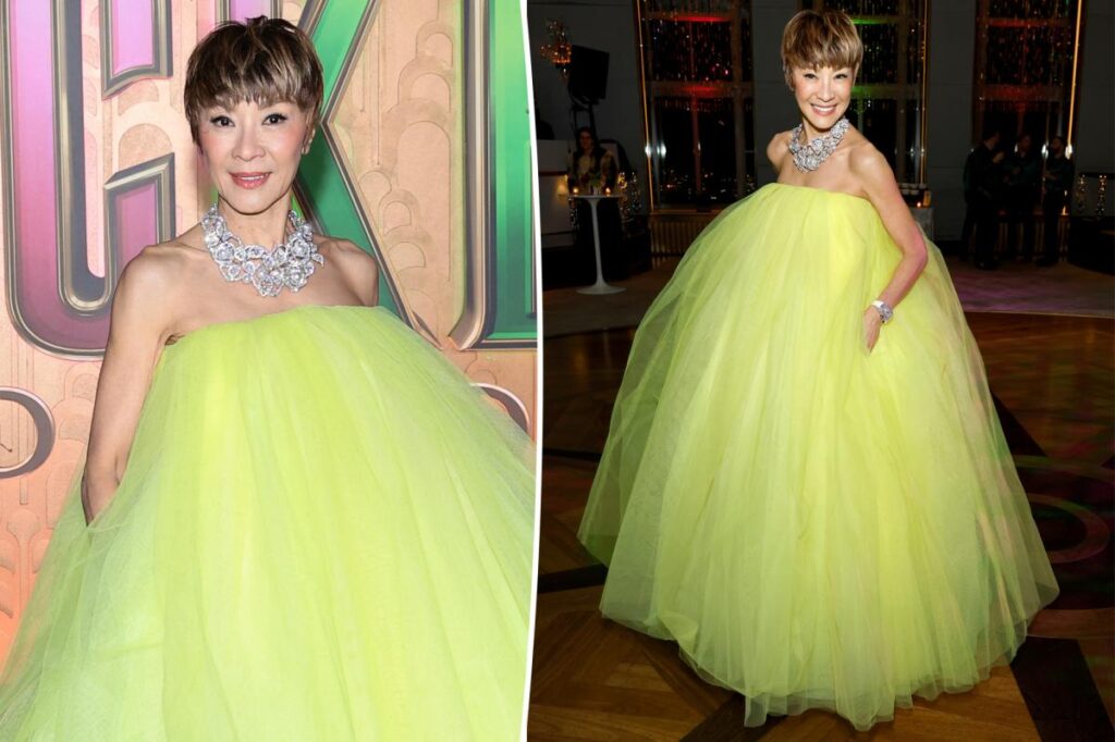 Michelle Yeoh wears yellow ‘cupcake’ dress to ‘Wicked: For Good’ New York premiere