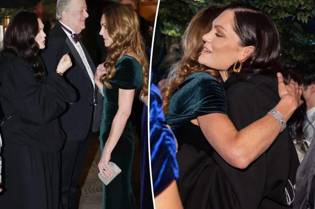 Duchess Kate shares a touching hug with Jesse J, who has strengthened their bond after overcoming cancer