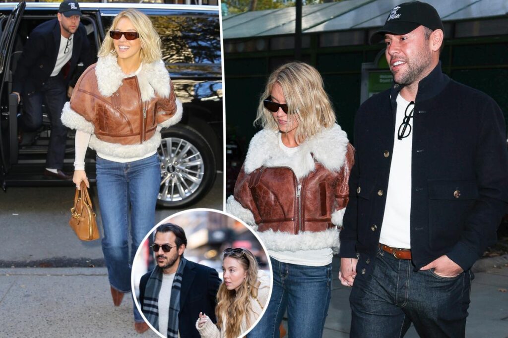 Sidney Sweeney and Scooter Braun hold hands in New York
