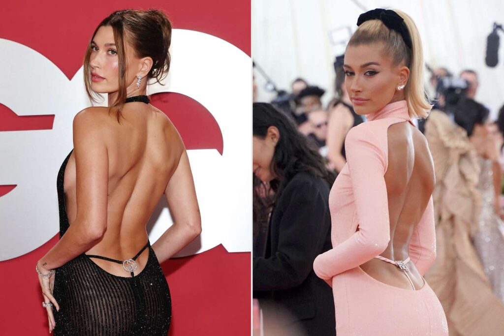 Hailey Bieber wears a completely sheer thong dress in honor of her 2019 Met Gala look