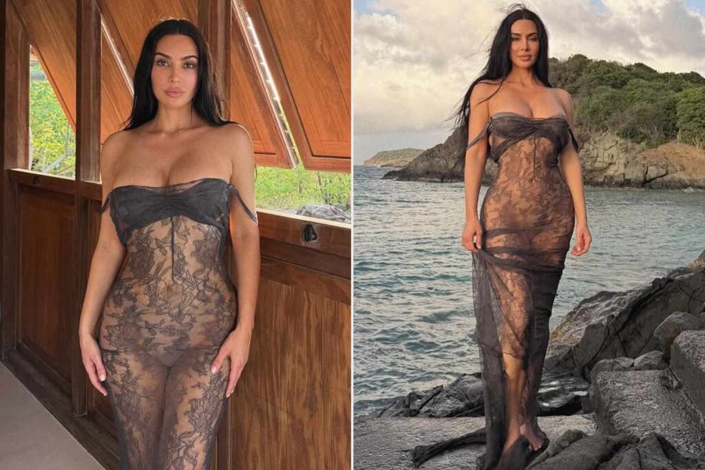 Kim Kardashian embraces nude dressing with completely sheer lace look