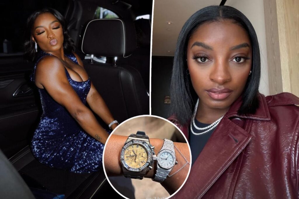 Simone Biles shows off her new $50,000 Audemars Piguet diamond watch