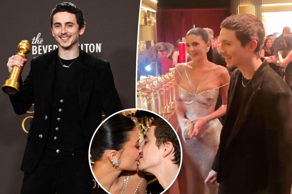 Kylie Jenner and Timothée Chalamet lock lips at actor’s Golden Globe Awards