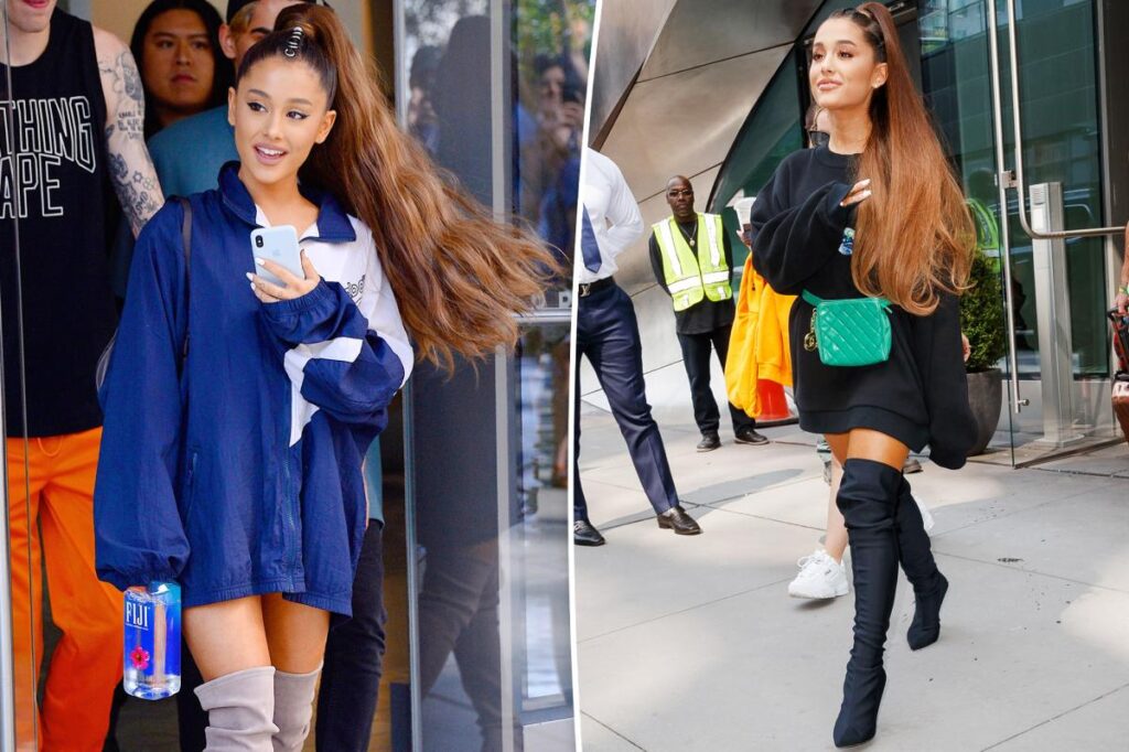 Ariana Grande “wanted to hide” after wearing an oversized hoodie and boots in 2018