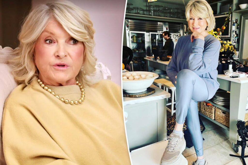 Martha Stewart takes a shower and puts on makeup before going to the gym