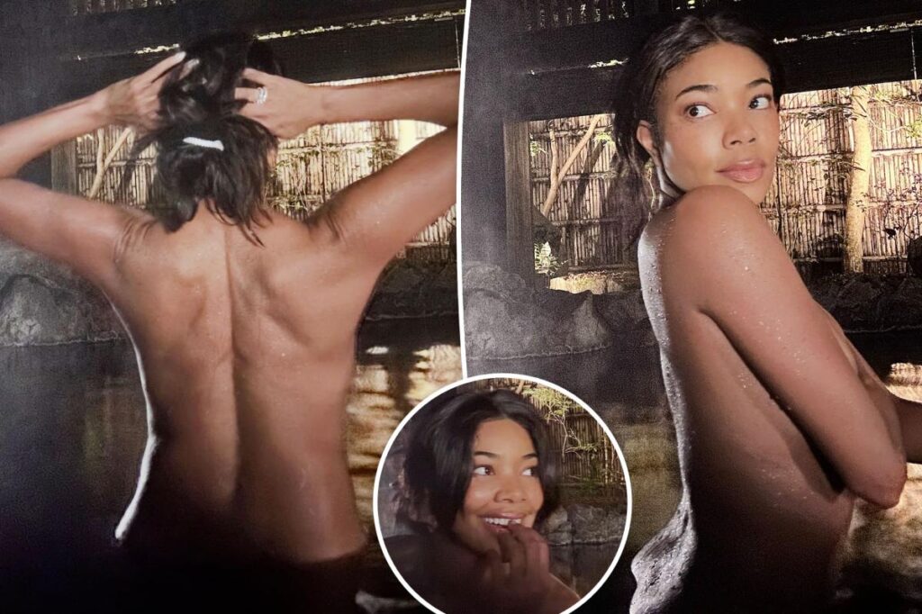 Gabrielle Union takes off her clothes for a steamy day on Japan trip