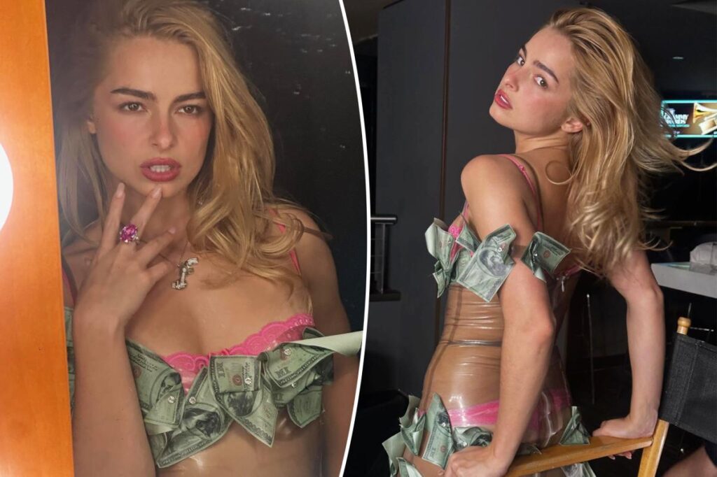 Addison Rae wears see-through latex dress covered in money to 2026 Grammy Awards afterparty