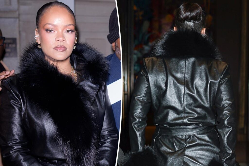Rihanna suffers wardrobe malfunction and accidentally flashes behind her at A$AP Rocky fashion show