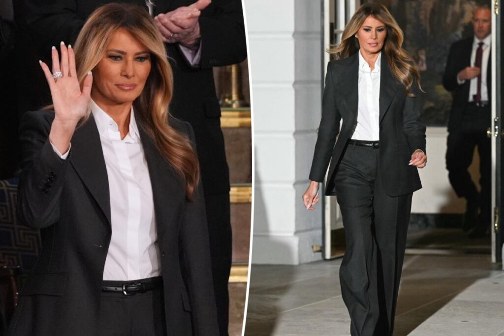 Melania Trump wears Dolce & Gabbana pantsuit to 2026 State of the Union address