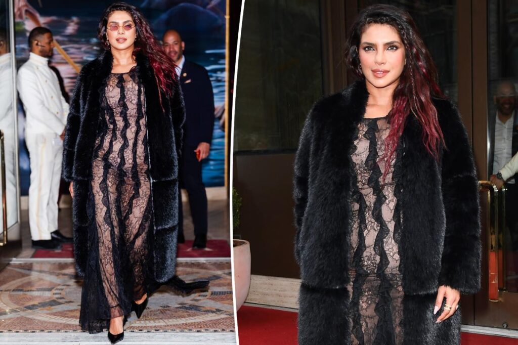 Priyanka Chopra wears sheer lace dress to promote ‘The Bluff’ in New York