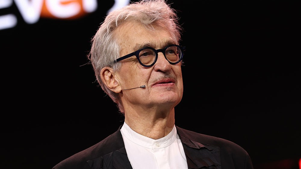 Wim Wenders speaks at the Berlin Film Festival awards ceremony