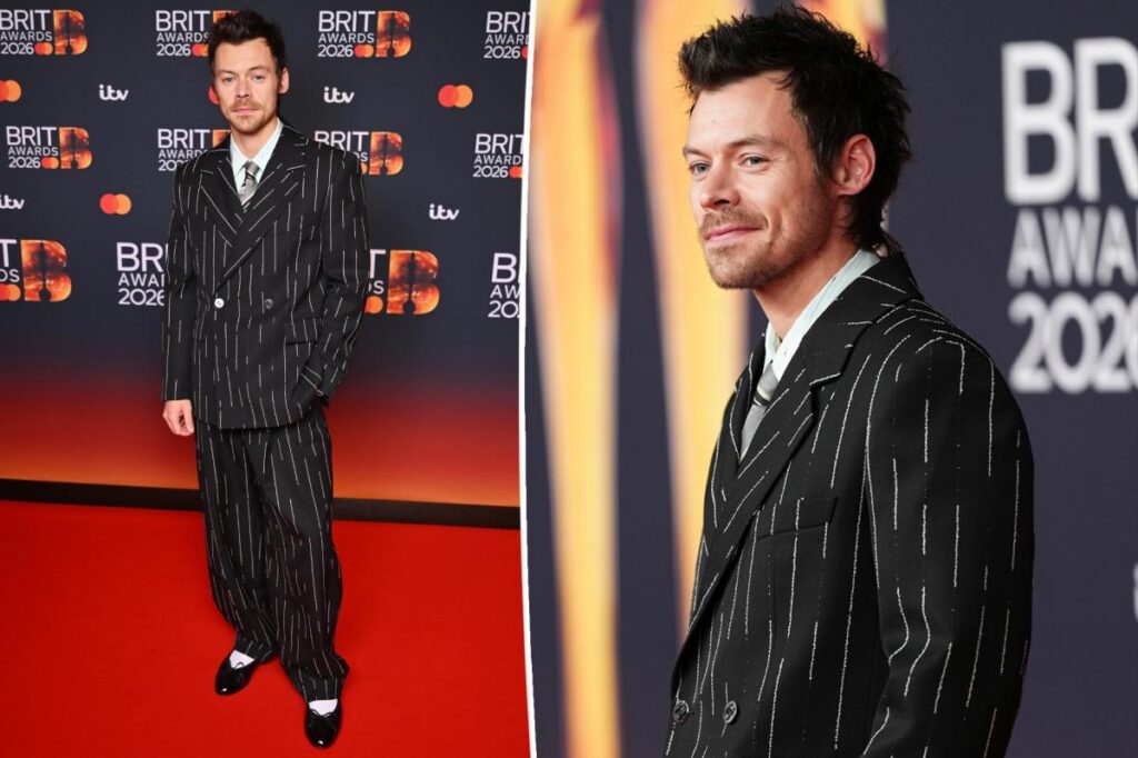 Harry Styles shows off Chanel suit and ballet shoes at 2026 BRIT Awards