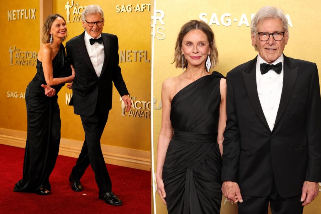 Harrison Ford and Calista Flockhart share rare red carpet moment at SAG Actor Awards 2026