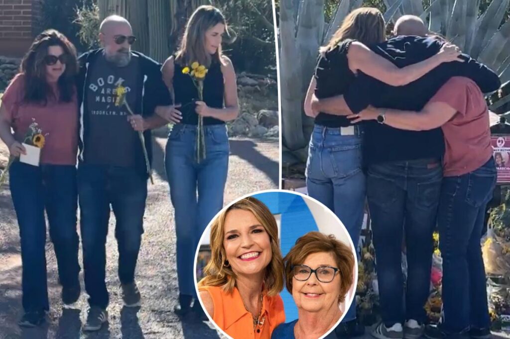 Savannah Guthrie’s siblings break down in tears as they visit memorial service at mother Nancy’s home for the first time
