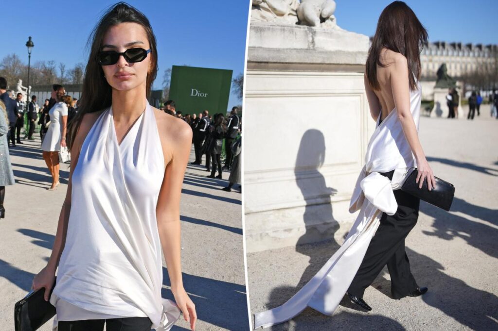 Emily Ratajkowski deals with Paris Fashion Week wardrobe malfunction like a pro before Dior