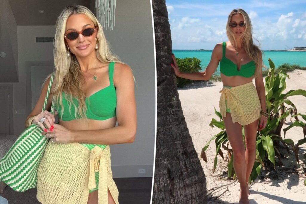 Brittany Aldean shows off green bikini in spring break beach photo with family