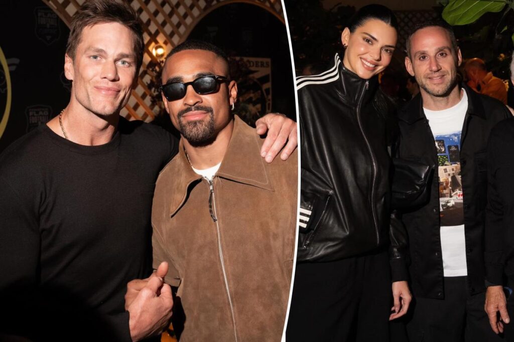 Tom Brady, Kendall Jenner, Joe Burrow and Olivia Ponton party at Fanatics Studios bash in Los Angeles