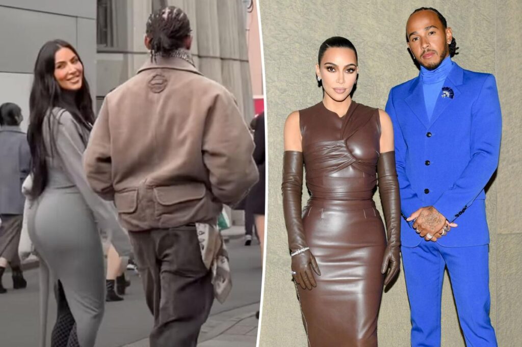 Kim Kardashian smiles at fans as she strolls arm-in-arm with Lewis Hamilton in Tokyo