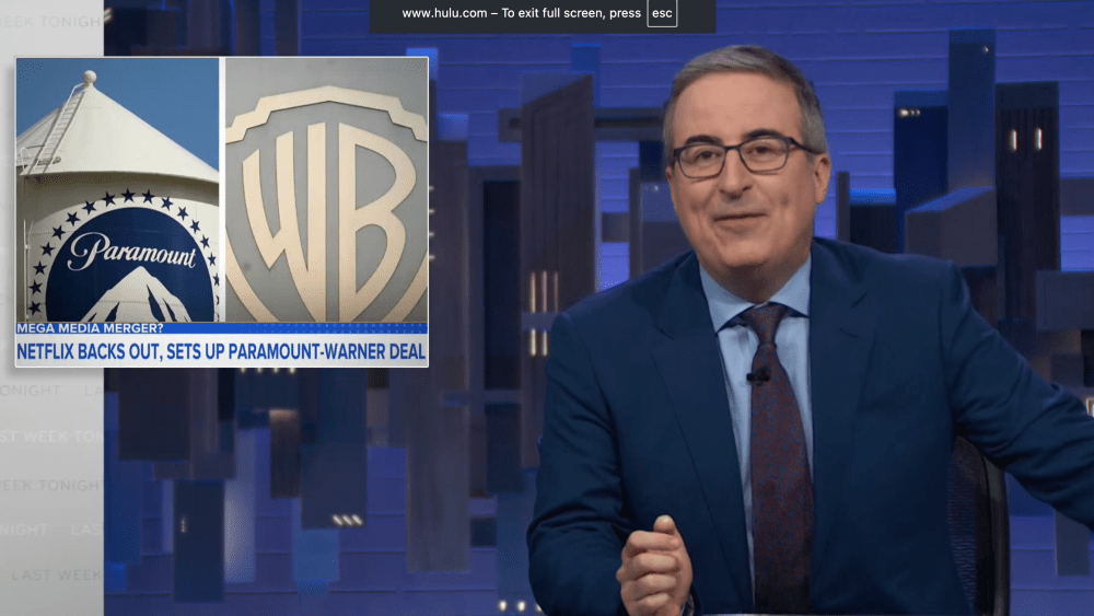John Oliver talks about Warner Bros.’ acquisition of Paramount Monologue