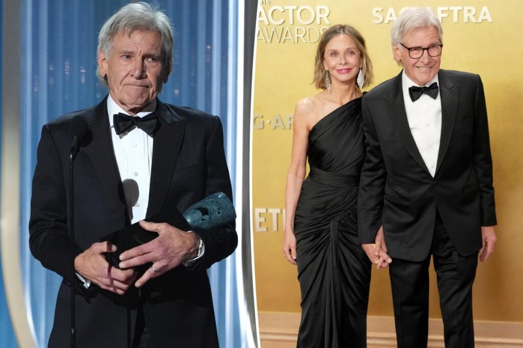 Harrison Ford tears up while accepting Lifetime Achievement Award at SAG Actor Awards 2026