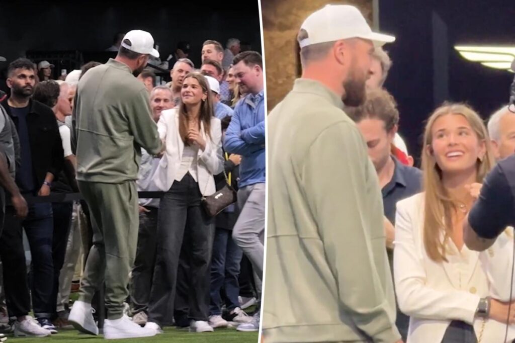 Travis Kelsey chats with President Trump’s granddaughter Kai at a golf event in Florida