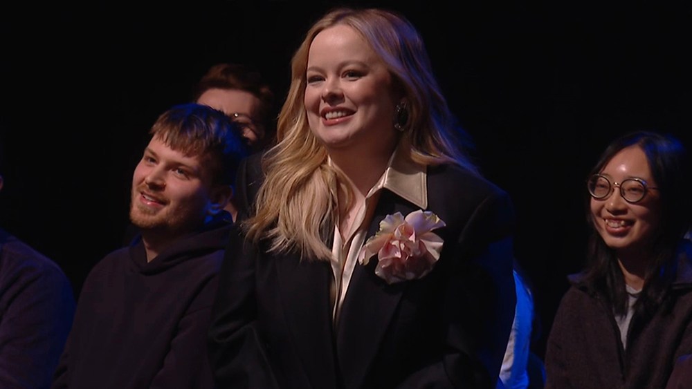 Tina Fey’s SNL British monologue crashed by Nicola Coughlan and Michael Cera