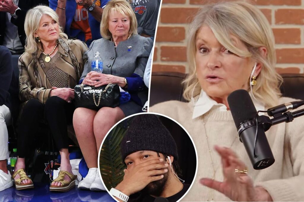 Martha Stewart confronts New York Knicks star Jalen Brunson with broken toe