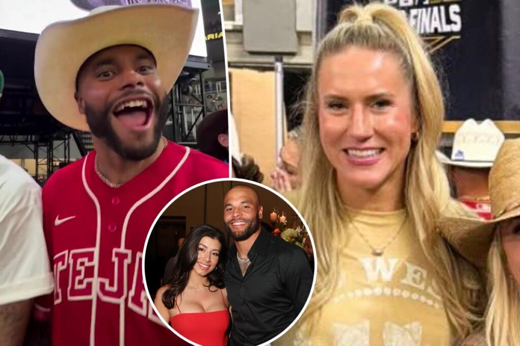 NFL star Dak Prescott was spotted holding hands and making out with his ex-fiancée Sarah Jane Ramos’ bridesmaid.