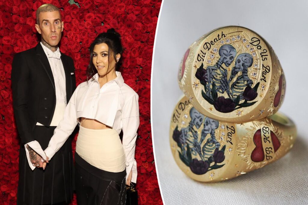 Kourtney Kardashian and Travis Barker celebrate 4th wedding anniversary with matching rings