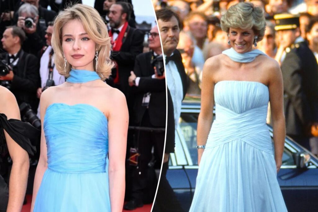 Anastasia Andrushkevich introduces Princess Diana in a blue dress at the 2026 Cannes Film Festival
