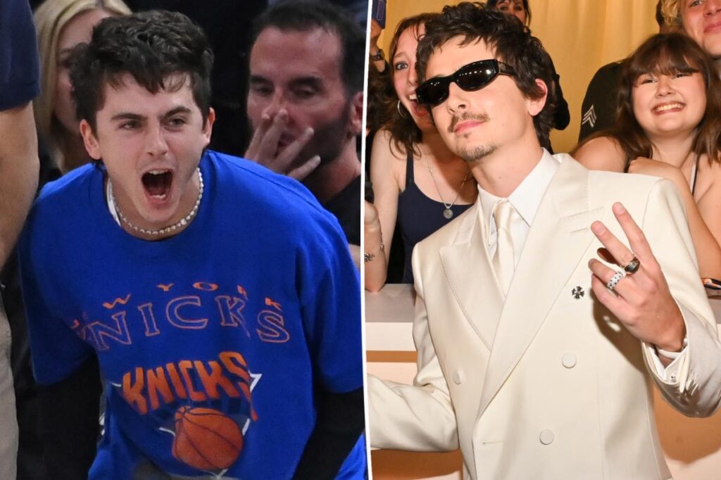 Timothée Chalamet accepts Oscar while celebrating Knicks’ NBA championship