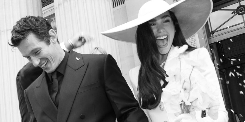 Dua Lipa shares photos from her and Callum Turner’s personal wedding ceremony as a source
