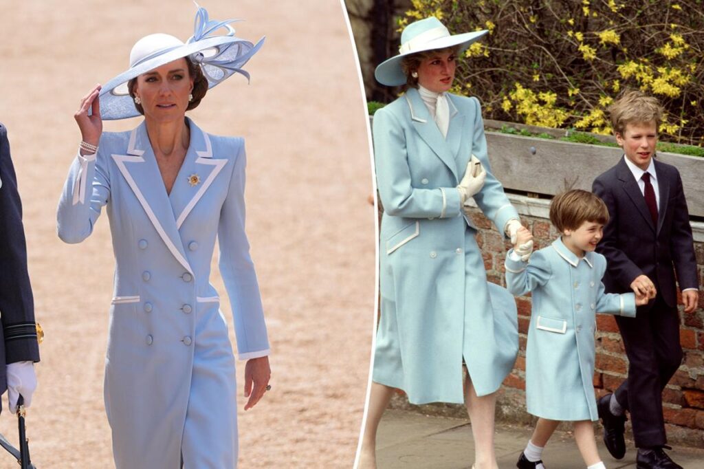 Duchess Kate pays tribute to Princess Diana at Trooping the Color in an outfit almost identical to her late mother-in-law’s 1987 look