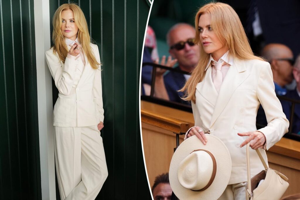 Nicole Kidman suits-spins white tennis player at Wimbledon 2026 men’s final