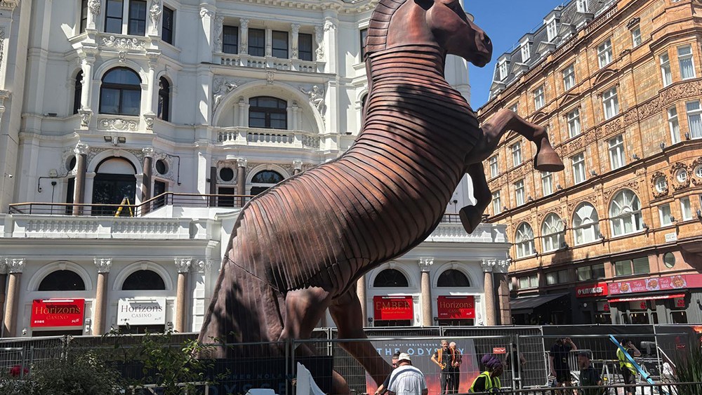 How Universal created an 8,800-pound Trojan Horse for the ‘Odyssey’ premiere